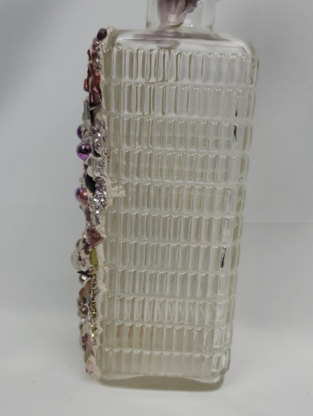 Decorative Mosaic Glass Vase with Purple Accents - Picture 3 of 6